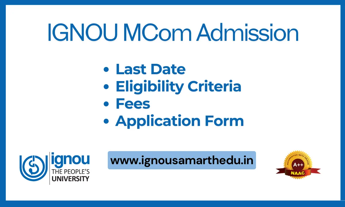 IGNOU MCom Admission